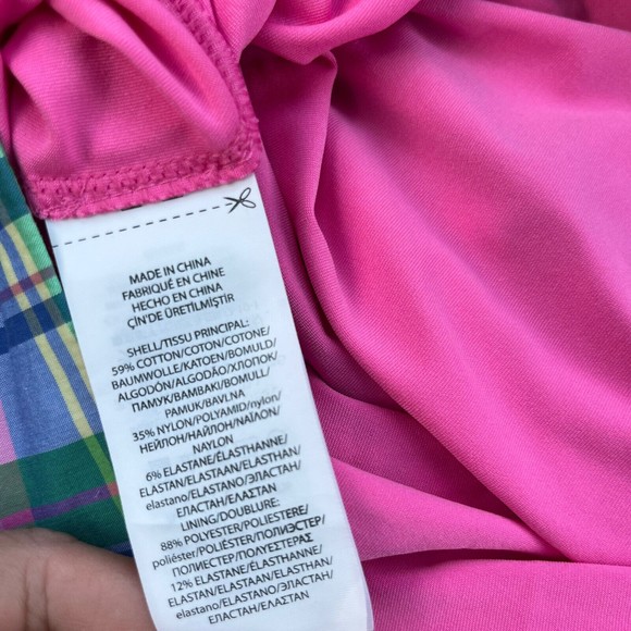 Ralph Lauren Polo Golf Womens Plaid Skort Size 12 Green Pink Preppy Tennis - Picture 9 of 11